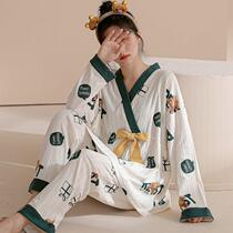 2021 new pajamas women Spring Autumn long sleeve sweet kimono Summer Winter ladies high grade cotton set home clothes