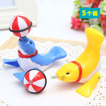 Chain clockwork sea lion top ball toy winding dolphin 80 after nostalgic gift kindergarten baby Prize