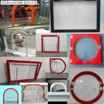 Simple sales Round occlusion canteen glass small door hole Store stewed vegetable shop Glass window door transparent isolation