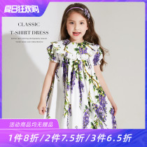  Baby childrens clothing Fat girl dress Summer childrens Korean Western style pure cotton princess skirt Large child girl skirt