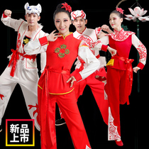 New Shaanxi folk song Ansai waist drum performance Costume National twisting Yangge dance drum clothing fan dance clothing Mens Womens clothing