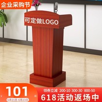 Light luxury white podium 4s shop guide welcome desk Reception desk Solid wood sales floor welcome table Speech podium podium desk