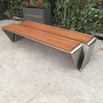 Stainless steel park chair outdoor plastic wood bench row chair seat courtyard garden chair anti-corrosion solid wood bench square chair