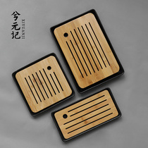 Tea tray household bamboo tray Tea Sea small tea table simple ceramic kung fu tea set dry bubble small simple drain tray