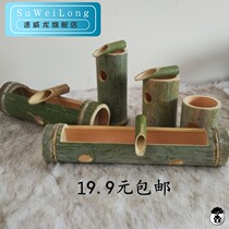 Mao bamboo flowing water accessories fish tank filter living room bamboo tube water device bamboo Zhaocai flowing water decoration crafts