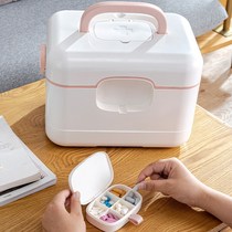 Medle box storage box household large capacity home portable small first aid kit smart medicine medical box multi-layer multi-layer