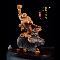 Taihang Cliff Bern Old material Natural hugging with shape engraving root sculptures Mel Damo Guanyin Property Longevity Stars
