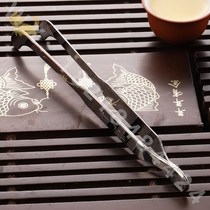 Stainless steel tea clip 304 single kung fu tea set accessories non-slip cup tea clip tea tweezers tea ceremony tools