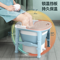 Plastic insulation foot bath bucket with wheels Health bucket Foot bath artifact Lazy household portable foldable foot wash basin