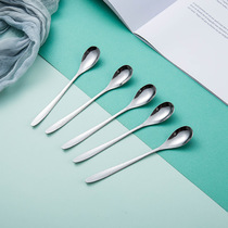 Spoon stainless steel long handle mixing spoon dessert coffee spoon creative coffee cute 304 stick cherry blossom stir I