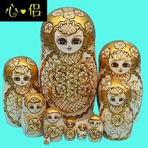 Russian jacket 10 floors childrens toys birthday gift ethnic handicrafts linden wood air-dry 0709