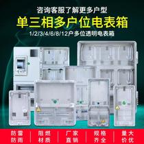 Outdoor waterproof three-phase single-phase transparent plastic meter box prepaid smart meter box household 1 household 2 households 4 households