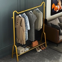 Light luxury clothes rack Floor-to-ceiling folding bedroom clothes rack Indoor clothes rack Balcony household simple cool clothes rack