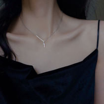 Long geometric necklace Female cold wind clavicle chain Simple small fresh neck chain temperament personality student jewelry
