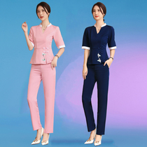 Foot technician clothing 2020 new autumn and winter beautician health hall overalls womens foot therapy shop foot suit temperament