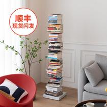 Nordic invisible bookshelf Creative personality Stainless steel corner suspended floor-to-ceiling bookshelf Small apartment living room wall bookcase