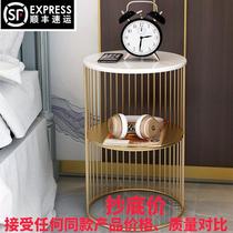 Nordic marble edge A few modern simple sofa side cabinet Bedside small round table Light luxury movable small coffee table corner a few