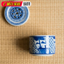 Jingdezhen blue and white hand-painted small incense burner pan incense burner ceramic home aromatherapy Japanese tea room ornaments