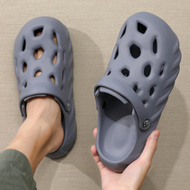 Stomachfront Comfort Men Cave shoes Summer outwear Non-slip Deodorant Thick Bottom Non-slip Beach Semito slippers Mens wave Outdoor