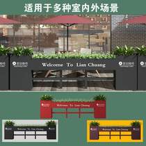 Custom Custom Iron Outdoor Flower Box Metal Flower Groove Sales Department Galvanized Sheet Flower Box Outside Coffee Shop Milk Tea Shop