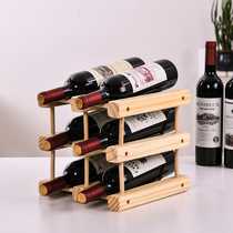 Solid wood red wine rack creative wine rack pine ornaments fashion home decoration pine multi bottle wine rack raw wood color