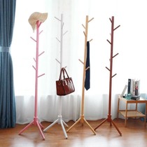 Solid wood floor hanger Chinese triangle coat dormitory clothing store fashion easy to install branch type standing door
