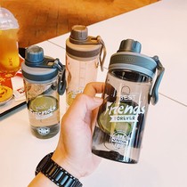 Portable water Cup Tritan sports fitness Cup male plastic cup student female drop-resistant cup transparent fresh water leakage prevention