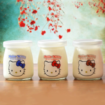 100ml pudding bottle 200ml pudding cup glass bottle Yogurt cup with lid high temperature resistant drift bottle wishing bottle
