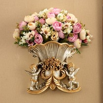 European-style wall hanging vase door hanging wall decoration home hanging wall decoration living room creative retro wall pendant