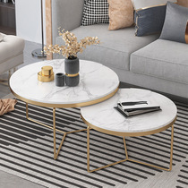 Italian Style Light Lavish Rockboard Tea Table Round Marble Tea Table Minima Living Room Home Small Family Size Side A Few Combinations