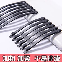 Black one-character clip arc broken hair clip bold tightening bangs clip small black clip curved clip large hairpin