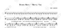 1597 Bruno Mars-Marry You Drum Kit Jazz Drum Sheet Send Audio
