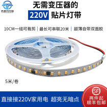 220V high voltage ultra bright soft light with living room line lamp decoration self-adhesive waterproof long strip light patch led light strip