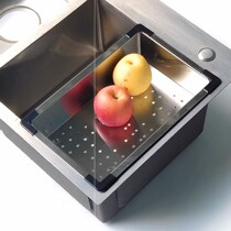 A3 Thickened Drain Basket Sink Single Groove Double Groove Drain Basin Kitchen Wash Vegetable Shelving STAINLESS STEEL DRAIN BASKET