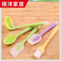 Silicone childrens food supplement gadget set home baking silicone scraper brush Spoon soup spoon non-stick pan shovel