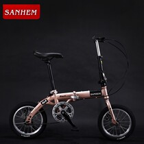 16-inch 14-inch folding mini ultra-light portable adult children students male and female small wheel variable speed disc brake bicycle