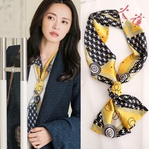 Small Strips Slim Narrow Silk Scarves 100 Hitch Winter Summer Neck Sloth Man Thin scarves scarves South Korean scarves