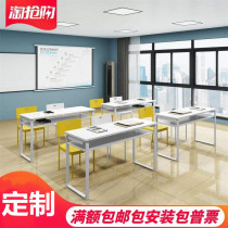 Student desks and chairs combination double study table educational institutions long art training table office desks and chairs