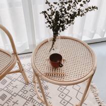 ins rattan chic table day style tatami containing tea table Korean art natural vine balcony floating window small tea table