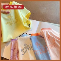 Chen Dashu L mother female baby round neck printed T-shirt summer New newborn short sleeve foreign baby jacket Joker