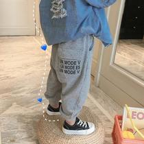 Boys pants spring and autumn 2021 New loose foreign style childrens pants autumn casual baby boy pants trend