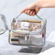 Transparent cosmetic bag storage bag ins Wind Super fire simple wash bag travel cosmetic bag box Women large capacity portable