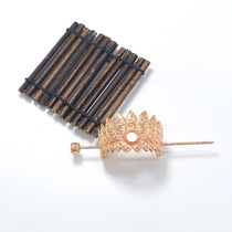 Ancient style cast copper Phoenix hair crown ancient costume film and television headgear hair crown male female Hanfu hair accessories stone diy material accessories