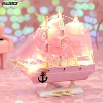 Smooth sailing model birthday gift wooden boat decoration craft boat pirate fishing boat boat ornaments sailing sailboat