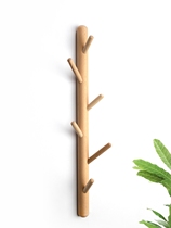 Non-perforated branch coat rack Solid wood wall entrance hook Wall hanger Wall hanging bedroom living room hanging hook