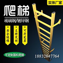 FRP ladder cage galvanized steel safety ladder engineering anti-corrosion protection straight ladder iron ladder paint pultrusion type