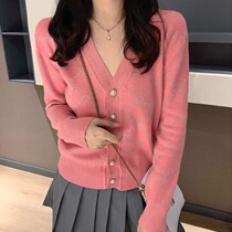  Korean small fragrance can be salt and sweet knitted sweater cardigan with pleated skirt two-piece suit female spring and autumn