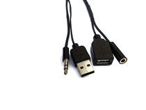 Suitable for USB audio extension cord laptop small speaker extension cable host Audio Two-in-one 3 5