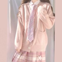 Homemade original spring and summer JK cardigan loose Joker knit sweater Japanese soft girl college style girl coat