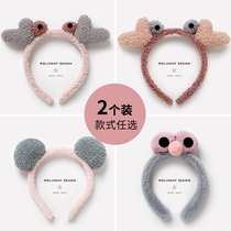 Three-dimensional hair rabbit ear antler Net red makeup pressure hair summer autumn winter face hair hair band application mask special hair band